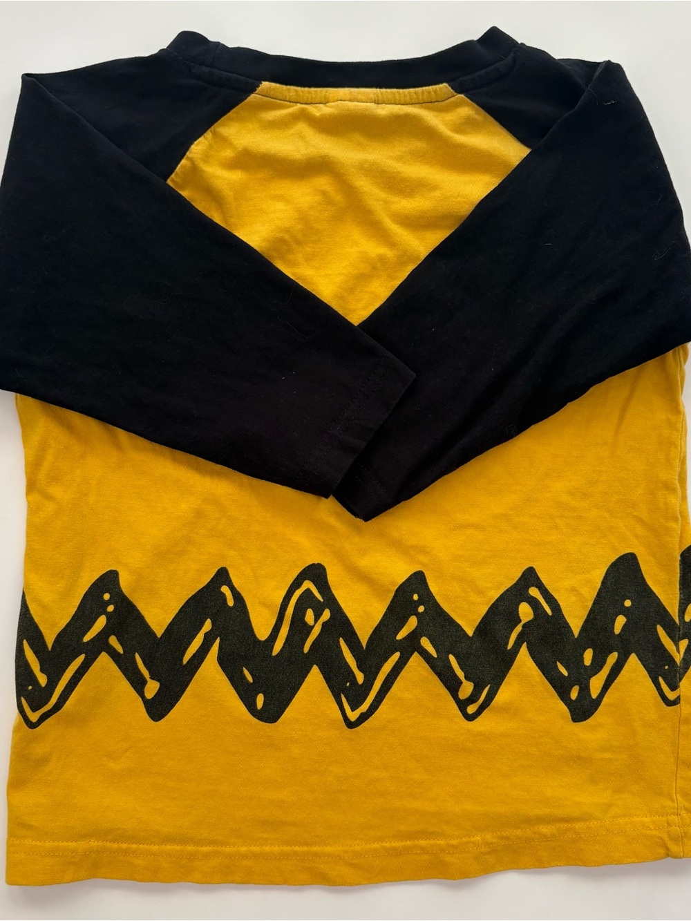VINTAGE Cedar Fair Peanuts Yellow & Black Zigzag Raglan Tee - YM